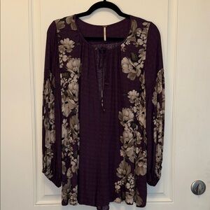 Free People Purple and Cream Floral romper jumper size XS